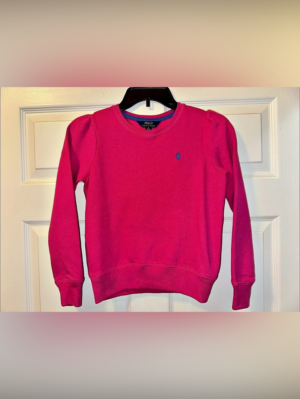 Girls Polo Ralph Lauren Pink Fleece Crewneck Sweatshirt - Size M (8-10)